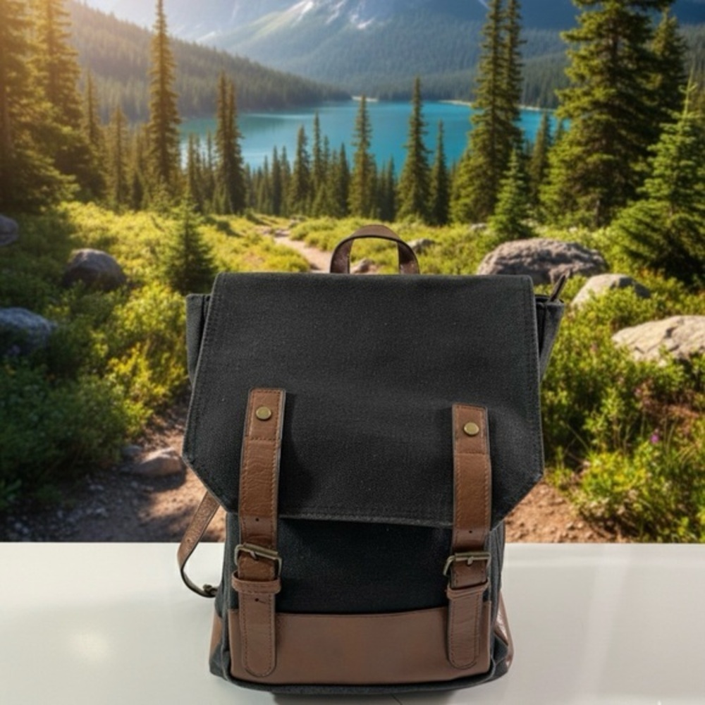 Canvas Leather Backpack
